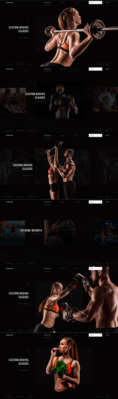 Website proposal dedicated to personalized training. black colorfull design flat interaction interface ui ux web webdesign