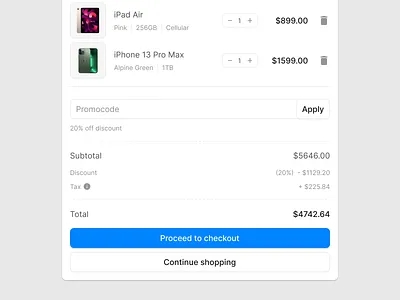 Shopping Cart cart checkout design system ecommerce figma shop shopping shopping cart total ui ui kit ux