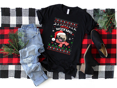 🐶 Merry Woofmas🐶 awesomet shirt character christmas2019 christmasdog christmaslady christmasparty christmastypography happychristmas happyholidays illustration merrychristmas santaclaus t shirt t shirt design t shirt illustration typography uglysweater woofmas