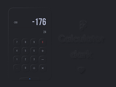 Soft UI - Calculator Dark mode app application calculator clean dark dark mode dark theme dark ui graphic illustration minimal mobile skeuomorphism soft ui softui tasks ui uidesign uiux ux