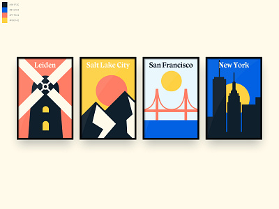 Degreed Office Location Posters golden gate bridge minimal new york posyter salt lake city san francisco windmill