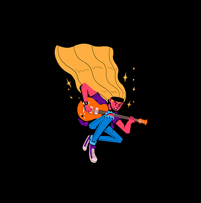 Guitar Guy cartoon character creative design flat flat design flatdesign flatillustration guitar illustration music photoshop