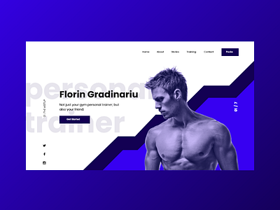 Fitness Website - Personal Trainer design fitness flat minimal personaltrainer portfolio process ui uidesign ux vector web webdesign website