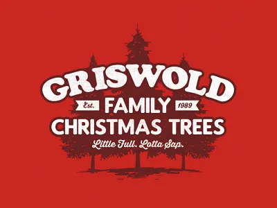 Griswold Family Trees 1980s 80s apparel graphics christmas clark cousin eddie festive funny griswold holiday humor humourous movie national lampoon pine tree red retro vacation
