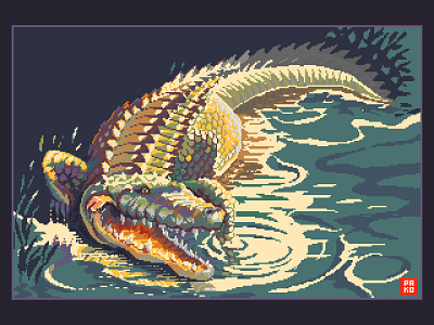🐊 [pixel art] 16bit 8bit alligator aseprite crocodile pixel pixel art pixelart pixels sprite