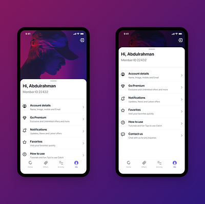 Profile page