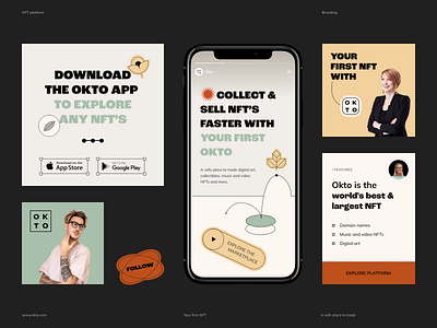 OKTO NFT - Branding & Marketing Materials agency brand guidelines brand identity brand sign branding business design dribbble dribble halo halo lab identity logo logo design logotype marketing packaging smm startup studio