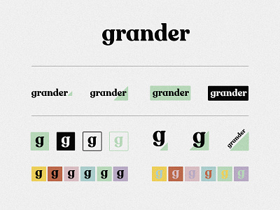 Grander Brand Assets brand identity branding branding design colorful grander graphic design green logo design