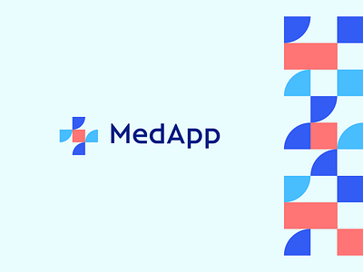 MedApp Brand Identity app bold branding clever corporate cross crypto geometry health identity logo medical nft pattern trust ui vibrant web web3 young