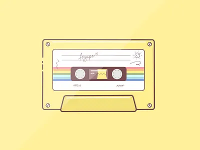 “Agape” summer cassette art design illustration procreate yellow