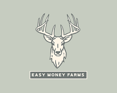 Easy Money Farms Logo - Progress buck deer hunting logo