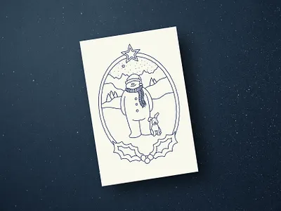 Weekly Warmup: Xmas card from The Snowman and the Snowdog card design christmas christmas card design drawing dribbbleweeklywarmup holiday card holiday season illustration illustrator seasons greetings snowman weekly warm up