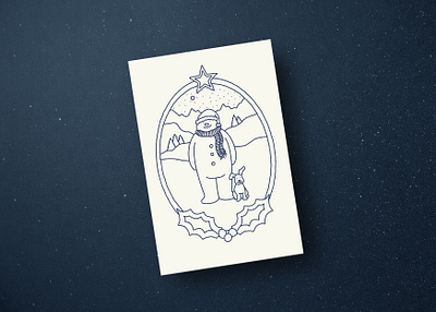 Weekly Warmup: Xmas card from The Snowman and the Snowdog card design christmas christmas card design drawing dribbbleweeklywarmup holiday card holiday season illustration illustrator seasons greetings snowman weekly warm up