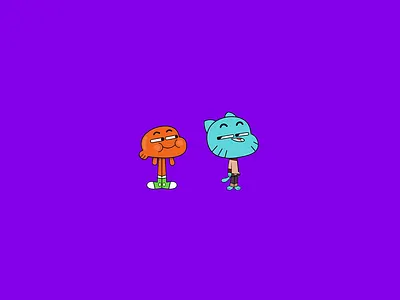 Gumball and Darwin Watterson 2d animation character characters colors design dribbble funny happy illustration