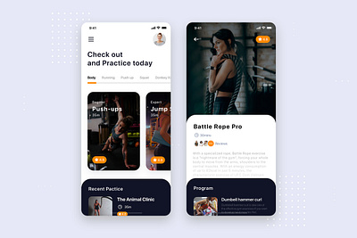 Fitness Training Mobile App UI Kit Template android app kit mobile sketch template theme ui workout