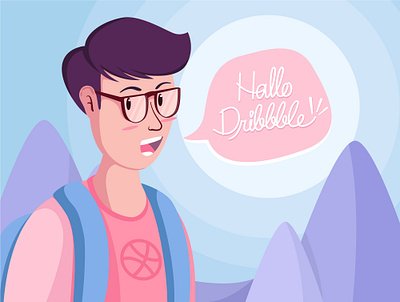 Hallo Dribbble! design flat illustration vector