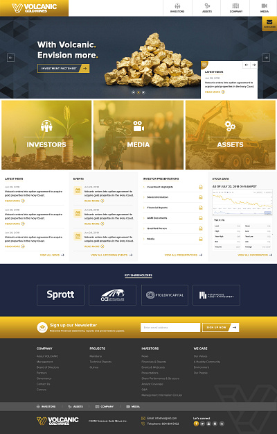 Volcanic - Gold Mining UI design animation branding creative design flat illustration illustrator minimal typography ui uiux