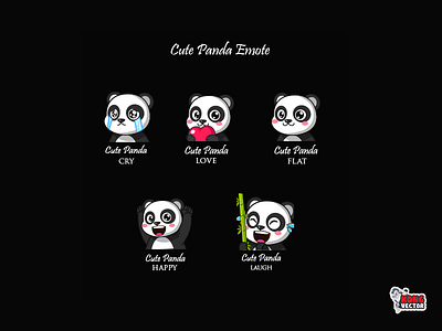 Cute Panda Twitch Emote creative cry customemote cute design emoji emote emoteart emotes flat graphicforstream happy laugh love panda sticker streamers twitch twitchemote twitchemotes