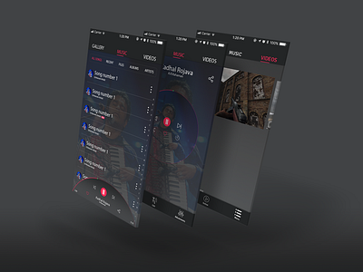 Dark Music player app application ui branding dark ui dashboard ui icons iphone mobile mobile app mockup music app music app ui musicplayer tab ui ui design uiux uiuxdesign uiuxdesigner ux