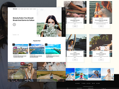 Monaze photoshop travel ui web design women