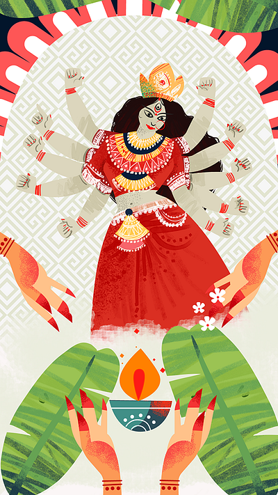 Navratri for Snapchat after effects animation festival flat illustration motiongraphics snapchat vector graphics vertical