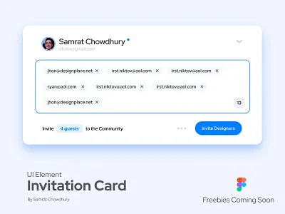Invitation Card UI Material activity app app design application card card ui dashboard design designer figma figmadesign freebies google invitation invitation card material project ui ui design ux