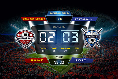 Free Football Scoreboard Design Template Mockup PSD design template free psd template psd template scoreboard design scoreboard mockup template psd