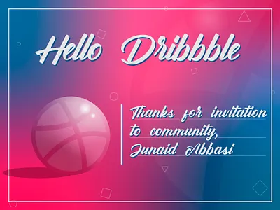 Hello Dribbble! dribbble hello illustration illustrator postcard solopovdesign welcome