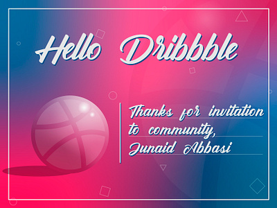 Hello Dribbble! dribbble hello illustration illustrator postcard solopovdesign welcome