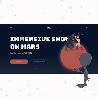 Concept "Immersive show on Mars" design illustration landing landing page main page minimal ui ux web website