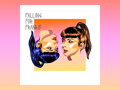 FALLING FOR FRANKIE 80s album cover artwork colours design french illustration music neon neon colors paris photoshop vaporwave