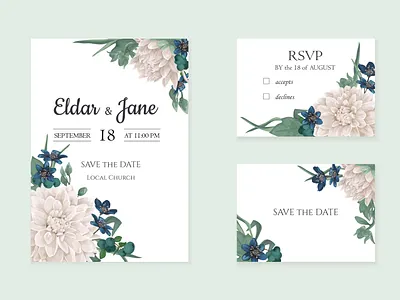 Invitation card with chrysanthemums flowers card chrysanthemums invitation rsvp thankyou