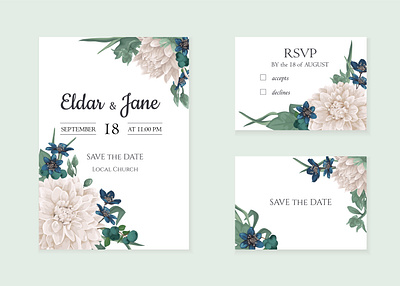 Invitation card with chrysanthemums flowers card chrysanthemums invitation rsvp thankyou