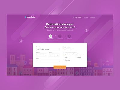 Top of Landing page design desktop figma form landing landing page portfolio purple ui webdesign