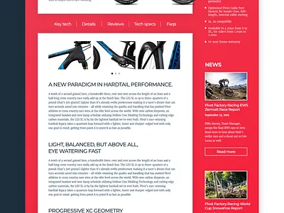 Product page UI - Pivot Cycles branding clean clean ui design graphic design mountain bike mtb outdoor product product design product page ui ui design ui ux uidesign ux design uxdesign vector web design