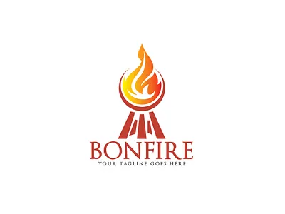 Bonfire vector logo design. Fresh Steak logo design. adventure barbecue bbq beef bonfire branding celebrate cook design festival fire food illustration illustrator logo restaurant steak vector vector art