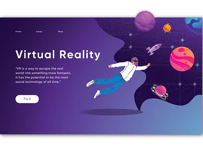 VR adobe illustrator application design application ui concept illustration landing page design landingpage ui ux virtual realtiy web website website concept website design