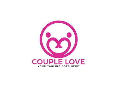 couple love logo app branding cardiology care caregiver charity community connect couple design feeling illustration illustrator logo love lovely pair people valentine vector