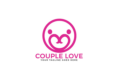 couple love logo app branding cardiology care caregiver charity community connect couple design feeling illustration illustrator logo love lovely pair people valentine vector