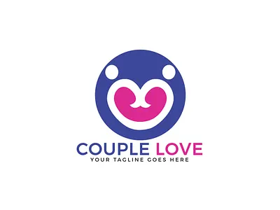 Couple Love Logo abstract app cardiology care charity community couple creative design feeling heart illustration illustrator logo love lovers pair people valentine vector