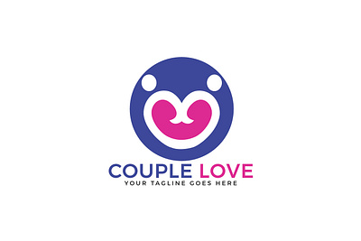 Couple Love Logo abstract app cardiology care charity community couple creative design feeling heart illustration illustrator logo love lovers pair people valentine vector