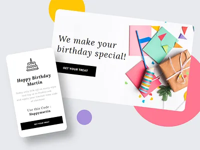 Feshto - Email for User Birthday design email email design email template illustration typography ui ux web website