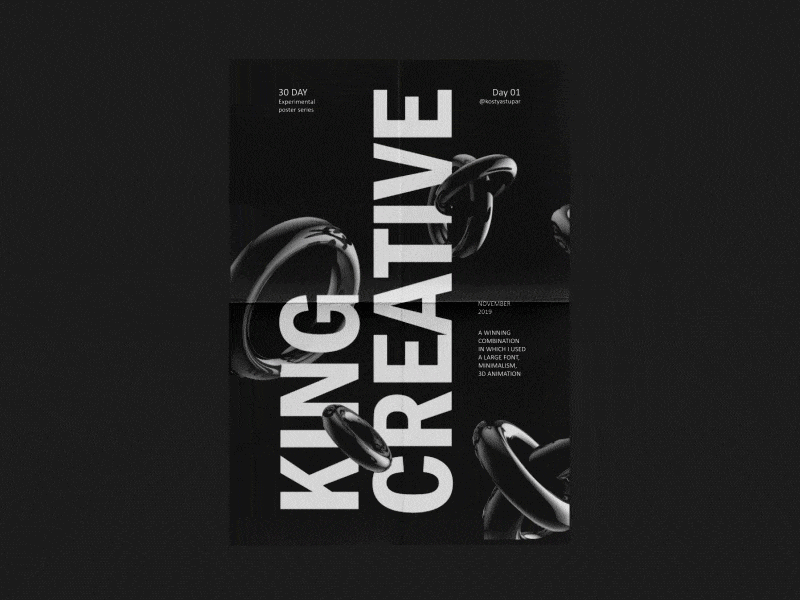 Poster animation 01 animation cinema4d design motion poster poster a day typography