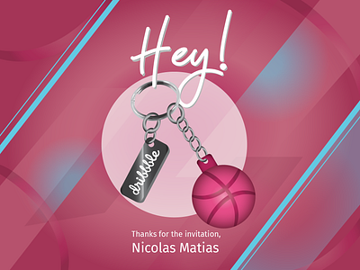 Hey Dribbble! ai design dribbble dribbble invite illustration invitation keychain vector