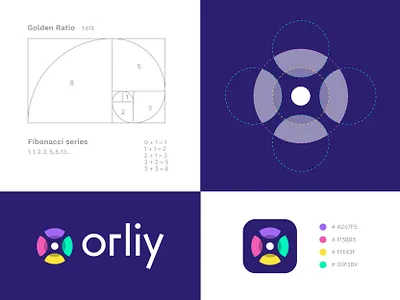 Golden Ratio | logo Concept app appstore branding color palette colorful colorful fun pentagon geometry golden ratio logo golden ratio negative space icon illustration logo logo design modern monogram logo icon app o logo product branding typography web wordmark