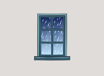 Window view - rain artwork creative design digitalart graphic design graphicdesign icon illustration vector vectorart