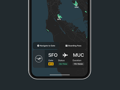 Flight App boardingpass dark mode flight app münchen ui uiux ux