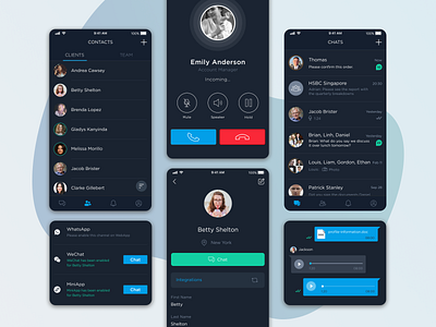 LeapXpert - Integrated Chats black chat dark ui design finance app mobile ui ux uxui wechat