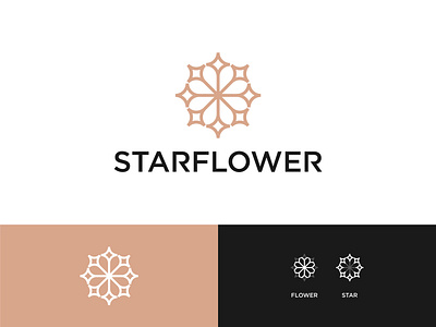 Star Flower Logo abstract logo beautiful beauty brand identity branding branding design design floral flower graphic design logo logo design logo idea luxury minimalist minimalist logo monoline nature simple logo star