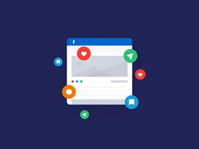 Facebook Engagement alerts clean concept design engagement facebook ads flat vector